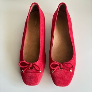 New Vionic Klara Red Suede Flat Size 9.5
